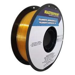 Filamento De Impressora 3d Petg 1,75mm Rolo 1kg Masterprint Cor Amarelo Translúcido